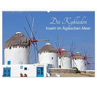 Die Kykladen - Inseln im Ägäischen Meer (Wandkalender 2026 DIN A2 quer), CALVENDO Monatskalender: Die Kykladen, Badestrände, Kultur und Sonne pur.