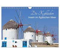 Die Kykladen - Inseln im Ägäischen Meer (Wandkalender 2026 DIN A4 quer), CALVENDO Monatskalender: Die Kykladen, Badestrände, Kultur und Sonne pur.