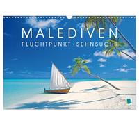 Die Malediven: Fluchtpunkt Sehnsucht (Wandkalender 2026 DIN A3 quer), CALVENDO Monatskalender: Die Inselgruppe der Malediven: Poesie im Pazifik