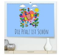 Die Pfalz ist das Beste (hochwertiger Premium Wandkalender 2026 DIN A2 quer), Kunstdruck in Hochglanz: Pfalz in Cartoon mal was anderes