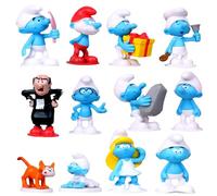 Die Pitufos Figuren, Decoración de Tartas de Los Pitufos, 12pcs Pitufos Cake Topper Juguetes, Pitufos Figuren para Niños Regalo