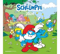 Die Schlümpfe 2024 - Broschürenkalender 30x30 cm (30x60 geöffnet) - Kalender mit Platz für Notizen - Bildkalender - Wandplaner - Kinderkalender