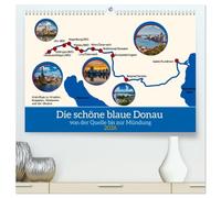 Die schöne blaue Donau (hochwertiger Premium Wandkalender 2026 DIN A2 quer), Kunstdruck in Hochglanz: Von der Quelle bis zur Mündung