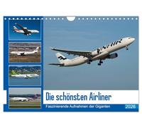 Die schönsten Airliner (Wandkalender 2026 DIN A4 quer), CALVENDO Monatskalender: Faszinierende Aufnahmen der fliegenden Giganten
