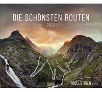 Die schönsten Routen 2026: Großer Wandkalender. Foto-Kunstkalender mit den schönsten Routen der Welt. Querformat 55 x 45,5 cm.