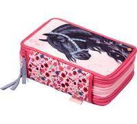 Die Spiegelburg - Estuche de 3 compartimentos - Amigos de los caballos, carbón, Para niños