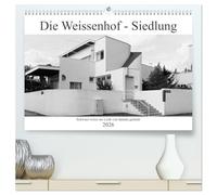 Die Weissenhof - Siedlung (hochwertiger Premium Wandkalender 2026 DIN A2 quer), Kunstdruck in Hochglanz: Der Weissenhof - ab 1927 erstellte ... Wohnung"-erstellt durch namhafte Architekten.