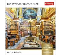 Die Welt der Bücher Postkartenkalender 2024. Von den schönsten Bibliotheken bis zum gemütlichen Lesesessel - ein Fotokalender für Bücherfreunde. 53 ... Wochenkalender mit 53 Literaturpostkarten
