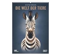 Die Welt der Tiere 2027: Wandkalender 50 x 70 cm mit einzigartigen Tier-Illustrationen und Spiralbindung