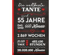DIE WELTBESTE TANTE WIRD 55 JAHRE: Notizbuch 55. Geburtstag Geschenk Tante A5 Notizheft liniert lustiges Buch für Notizen und Gedanken Geburtstagsgeschenk beste Patentante und Tantchen zum 55th Geb