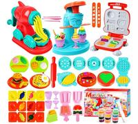 Diealles Shine Juego de Plastilina, Herramientas Plastilina para Niños, Moldes con Plastilina para Crear Hamburguesa, Helados, Pasta, Regalo di a Partir de 3 Años