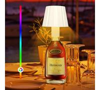 Diealles Shine Lámpara De Botella, Lampara De Mesa Inalambrica Control Tácti, IP44 Luz LED Recargable Para Botella De Vino, Lampara De Mesa Para Dormitorios Sala De Estar Restaurante & Bares(Blanco)