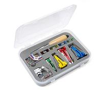 Diealles Shine Set de Bias Tape Maker Set de Costura Bias Tape Maker de 6-12-18-25mm con Punzón, Pin, Pie Prensatelas Ajustable, Clip de Tela