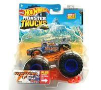 DieCast Hot Wheels Monster Trucks 2017 Ford Raptor F 150 38/75, camión a escala 1:64 con coche de conexión y choque
