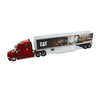Diecast Masters 85665 - Peterbilt 579 Day Cab with Cat Mural Trailers, Scale 1:50, from 14 Years, in Display Window Box, Suitable for Collectors