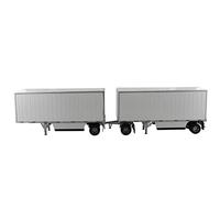 Diecast Masters 91036 - Wabash National 28ft Pup Trailers with Dolly, en Blanco, Escala 1:50, a Partir de 14 años, en Caja con escaparate, Apto para coleccionistas