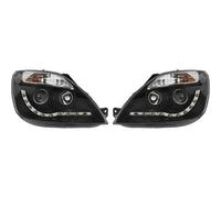 LHD Faros Proyectores Par LED Dragon DRL Luces Negro Ford Fiesta 2002-08