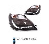 Juego De Faros Proyector LHD LED Dragon DRL Negros Para Ford Fiesta 2002-08