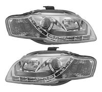 Juego De Faros LED DRL LHD Claros De Cromo Para Audi A4 Avant 8E 04-07