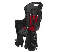 DIEFFE 8630500036 - Silla Trasera Bikey Cool ELM para Bicicleta con Ruedas de 26'' a 29'' Apta para niños con un Peso de 9 a 22 Kg con Anclaje fácil en el Portaequipajes en Color Negro/Rojo