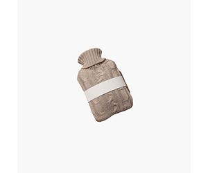 DieffematicRSD Bolsa Agua Caliente 1000ml/2000ml Warm Water Bag Thick PVC Water-Filling Hot Water Bottle Cute Knitting Cover Warm Belly and Feet Keep Hands Warmer (Color : Beige, Size : 2000ml)