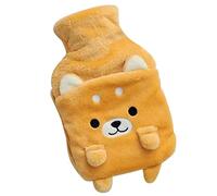 DieffematicRSD Bolsa Agua Caliente Bolsa de Agua Caliente de Felpa, Chaqueta, Doble inserción, Relleno Manual, Agua Caliente, Bolsa de Mano extraíble y Lavable