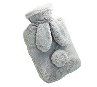 DieffematicRSD Bolsa Agua Caliente Caliente Bolsa de Agua Calentador de la Mano del hogar Calentamiento Bolsas de Agua Caliente con Cubierta del oído de Conejo (Color : Dark Gray)