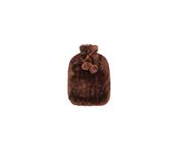 DieffematicRSD Bolsa Agua Caliente Funda for Botella de Agua Caliente, Funda mullida, Piel de Goma Natural, pompón, Piel sintética de Invierno, Bolso cálido grande y cálido (Color : Brown)