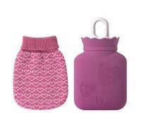 DieffematicRSD Bolsa Agua Caliente Mini bolsa para botella de agua caliente con cubierta de punto suave, bolsillo portátil, botella de agua caliente para calentar, calentador corporal para manos y pie