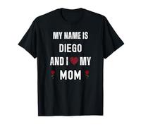 Diego I Love My Mom Cute Personal Día de la Madre Camiseta