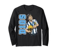 Diego Maradona Vintage D10S Campeón del Mundo 1986 Fútbol Retro Manga Larga