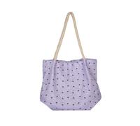 DIEKE Amplia bolsa de lona ligera con estampado floral con correa trenzada de gran capacidad para las axilas, práctica lona, Purple, One Size