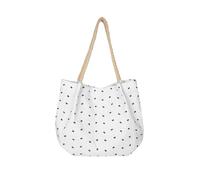 DIEKE Amplia bolsa de lona ligera con estampado floral con correa trenzada de gran capacidad para las axilas, práctica lona, Black, One Size