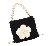 DIEKE Bolsa de hombro de punto suave con diseño de nube, ligera, amigable, bolsa cruzada de noche, bolsa de compras ergonómica de punto, Black, One Size