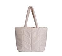 DIEKE Bolso de hombro acolchado de nailon de gran capacidad para las axilas, bolso casual para mujer, bolso de hombro de invierno, White, One Size