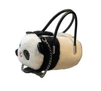 DIEKE Bolso de hombro de felpa para mujer, bolso de hombro suave y mullido con asa superior, bolso cruzado de moda, panda, One Size
