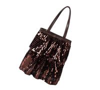 DIEKE Bolso de mano moderno con lentejuelas para hombro, bolsos simples para mujer, bolso casual para el trabajo, citas, universidad, lentejuelas, para mujer, café, One Size