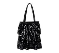 DIEKE Bolso de mano moderno con lentejuelas para hombro, bolsos simples para mujer, bolso casual para el trabajo, citas, universidad, lentejuelas, para mujer, Black, One Size