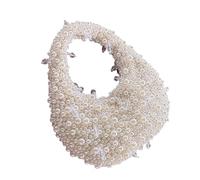 DIEKE Bolso de noche único con cuentas, estética, práctica, construcción de PVC, con asa superior, para varias ocasiones, elegante bolsa de cuentas para mujer