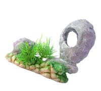 DIEKE Decoración de acuarios, paisaje de rocalla de montaña, estatuilla de resina, escondite, refugio, casa cueva para peces y camarones, paisaje submarino