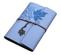 DIEKE Diario de cuero vintage recargable, cuaderno de 6 anillas, 160 páginas sin rayas para mujeres y hombres, diario de poliuretano