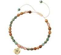 DIEKE Piedra natural inspirada en la guía y aleación que incorpora cuerda trenzada para mayor comodidad y espíritu de exploración, hecho a mano minimalista, talla única, como se describe