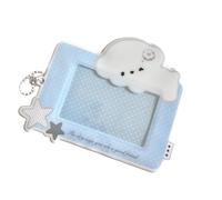 DIEKE Precioso tarjetero para tarjetas de crédito, funda protectora para tarjetas fotográficas, protector de autobús de 3 pulgadas con llavero, a