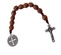 DIEKE Rosario de crucifijo con medallas Benedict, manejo cómodo, tamaño portátil, accesorios de muñeca religiosa para devoción espiritual, rosario católico, talla única, como se describe, como se