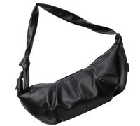 DIEKE Versátil bolsa de hombro grande de piel sintética con correa cruzada ajustable para un transporte cómodo y moderno en las axilas, Black, One Size