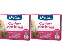 Dielisa Confort Menstrual, Complemento Alimenticio con extracto seco de Vitex agnus-castus que ayuda a mantener el bienestar antes y durante el ciclo menstrual, 30 cápsulas (Paquete de 2)