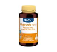 Dielisa Magnesio Triple - 60 Cápsulas - Bisglicinato, Citrato y Malato - Sin Gluten, Sin Lactosa Y 100% Vegano