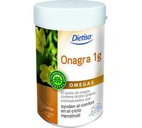 Dielisa - Onagra 1 g, Complemento Alimenticio con Aceite de Onagra y Vitamina E, Participa en la Regulación del Ciclo Femenino y la Reducción de los Síntomas del Síndrome Premenstrual - 120 Perlas