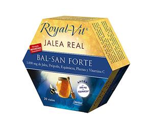 Dielisa ROYAL-VIT JALEA REAL BAL-SAN FORTE - ADULTOS - Defensas para Cada Día, Cuidado de las Funciones del Sistema Inmunitario - 1.000 mg de Jalea, Própolis, Plantas y Vitamina C - 20 Viales