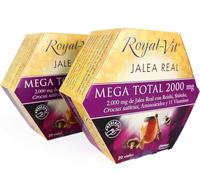 DIETISA Royal-Vit - Complemento alimenticio a base de Jalea Real y vitaminas, Mega Total 2000 mg, Ámbar, 20 Unidad (Paquete de 2)